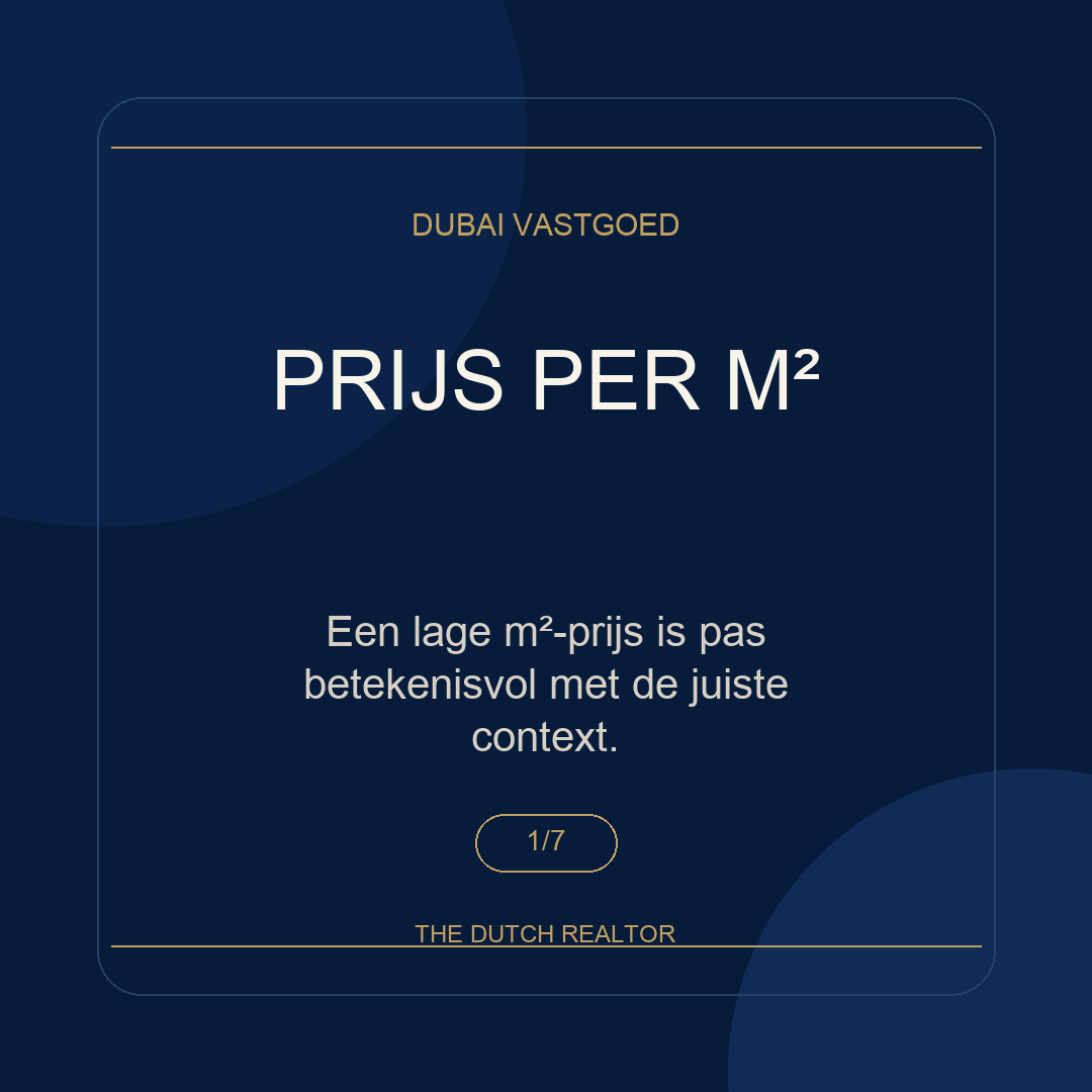 The Dutch Realtor carousel over prijs per m2 bij vastgoed in Dubai