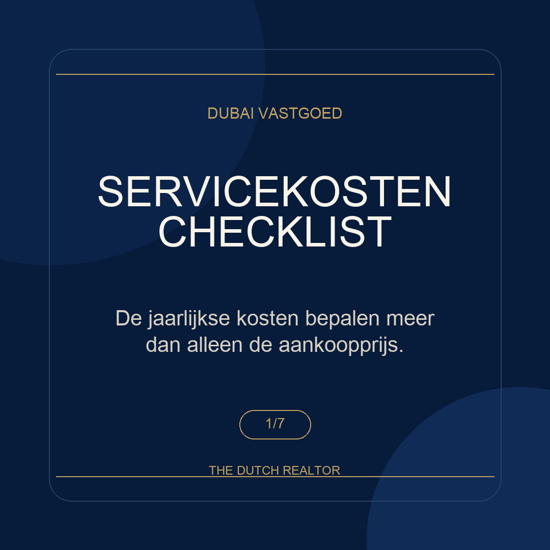 The Dutch Realtor carousel over servicekosten bij Dubai vastgoed