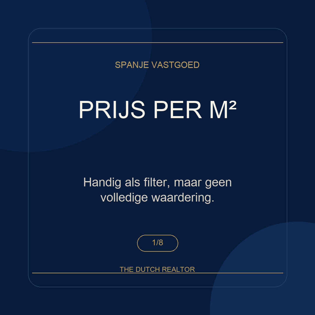 The Dutch Realtor carousel over prijs per vierkante meter bij Spaans vastgoed